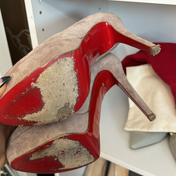 Christine Louboutin Lady Peep purple suede size 39 - Picture 2 of 2
